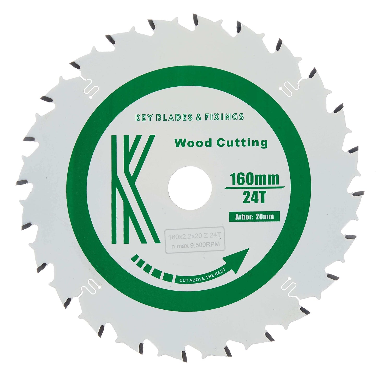 160mm x 20mm x 2.2mm 24 Tooth Track/Circular Saw Blade - 2202