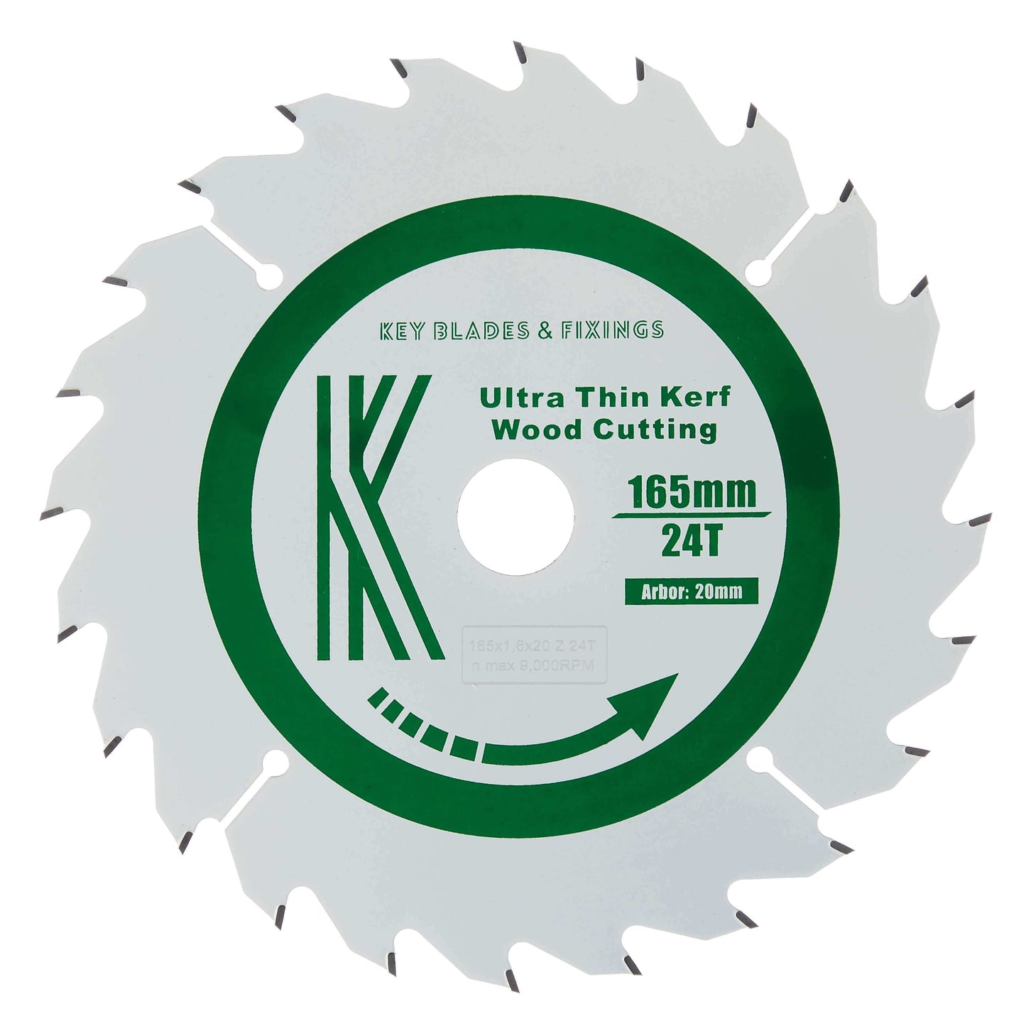 165mm x 20mm x 1.6mm 24 Tooth Track/Circular Saw Blade - 4001