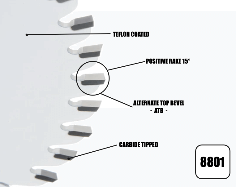 184mm X 30/20mm X 2.4mm 48 Tooth ATB saw Blade - 8801