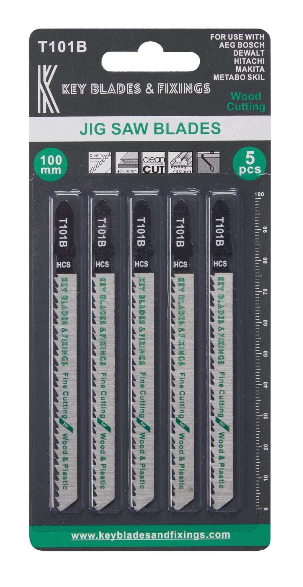 Key Blades T101B Jigsaw Blades 5 Pack - 1111 - Shop Key Blades & Fixings | Workwear, Power tools & hand tools online - Key Blades & Fixings Ltd