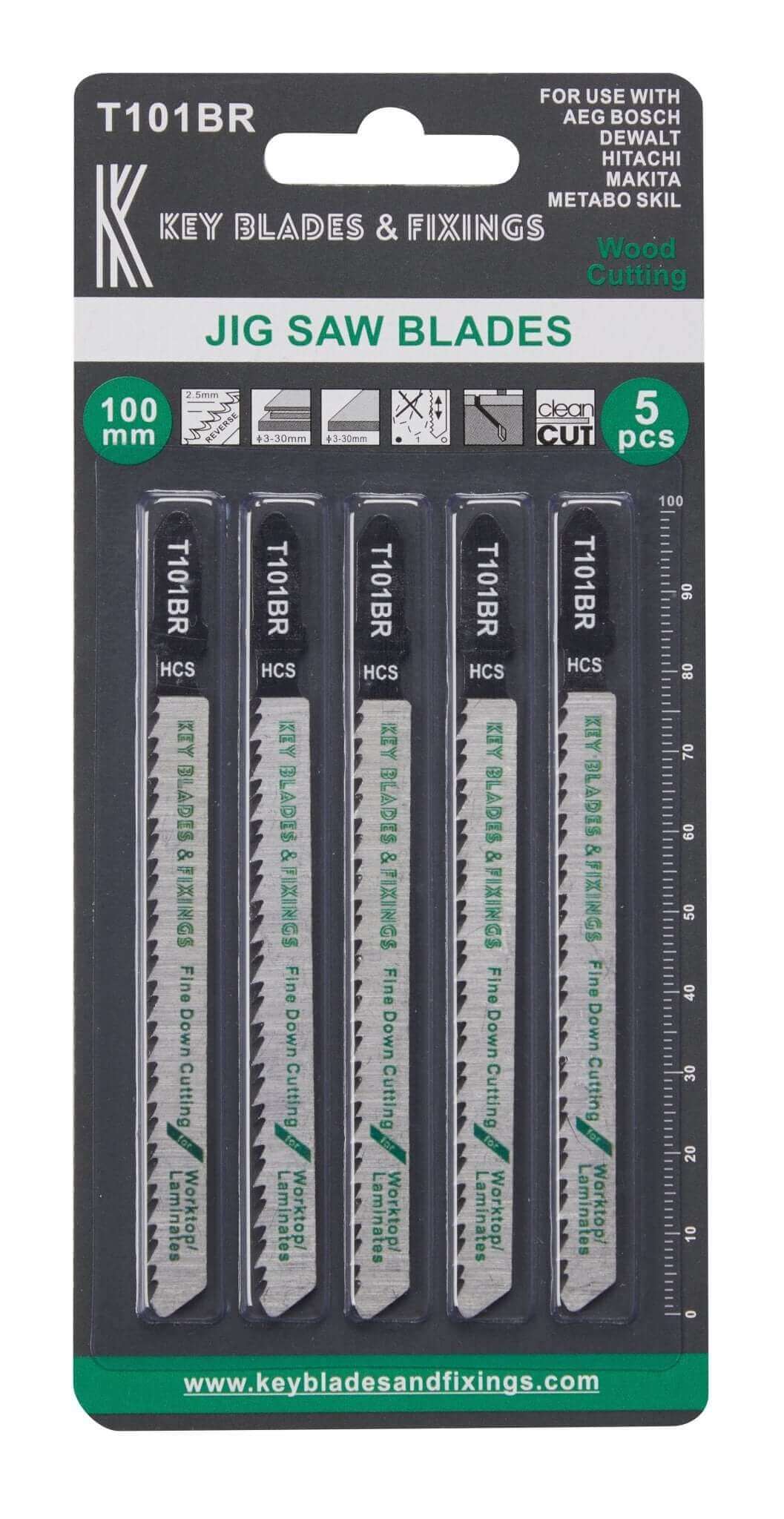 Key Blades T101BR Jigsaw Blades 5 Pack - 1122 - Shop Key Blades & Fixings | Workwear, Power tools & hand tools online - Key Blades & Fixings Ltd