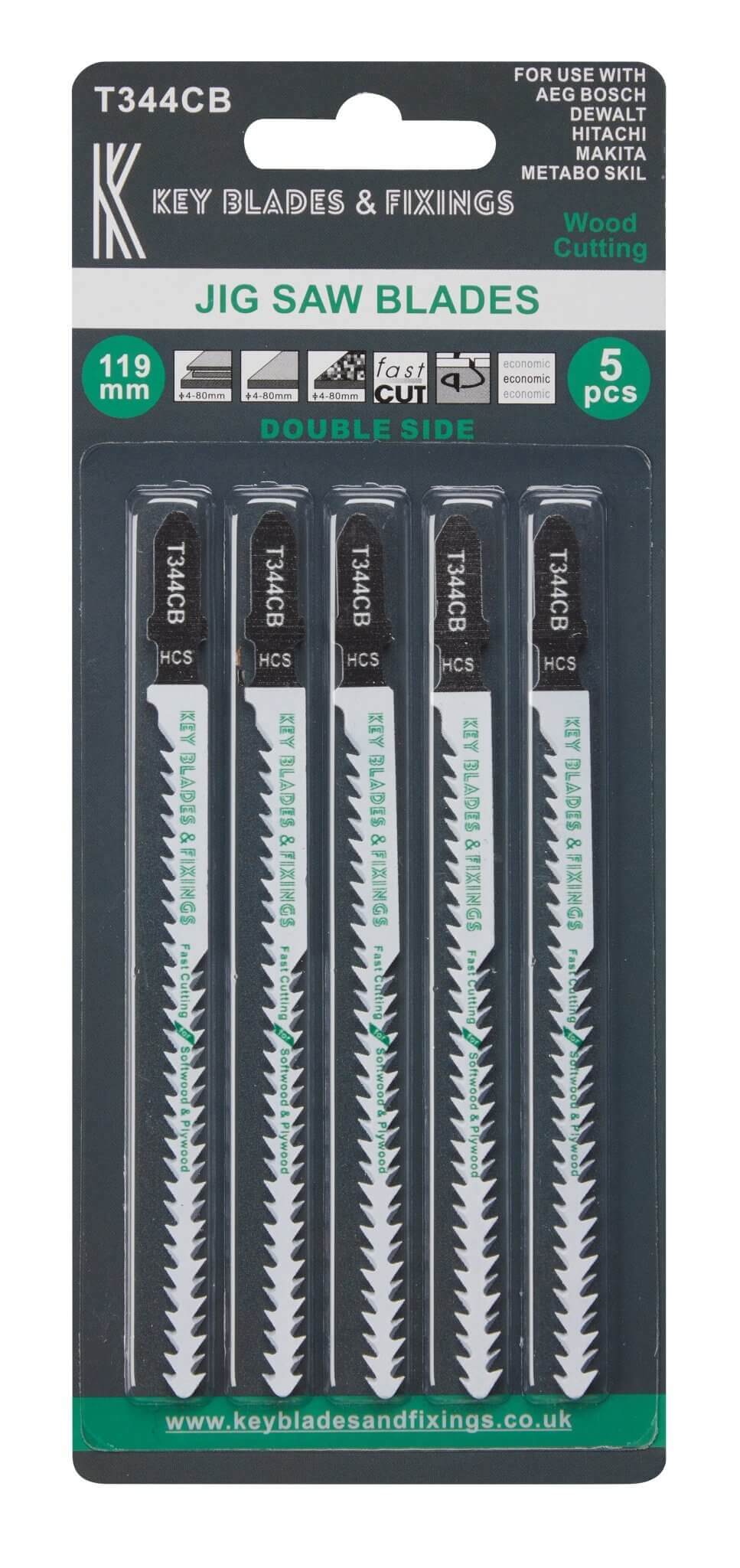 T344CB Double sided Jigsaw Blades - 1211 - Shop Key Blades & Fixings | Workwear, Power tools & hand tools online - Key Blades & Fixings Ltd