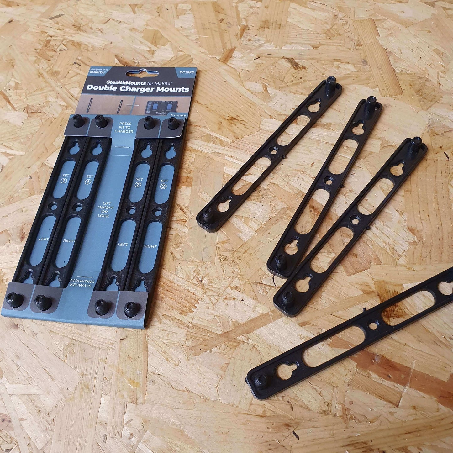 StealthMounts Makita DC18RD Soporte de cargador doble (2 pares para 2 cargadores) - (SM18)