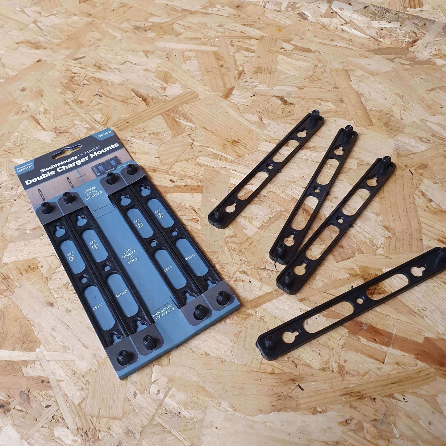 StealthMounts Makita DC18RD Soporte de cargador doble (2 pares para 2 cargadores) - (SM18)