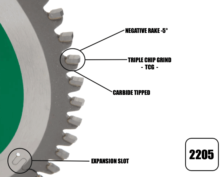 160mm x 20mm x 2.2mm (Ali) 52T TCG Neg Rake Track Brzeszczot - 2205