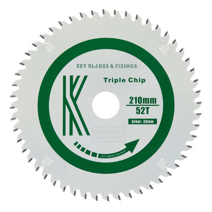 Sierra de pista TCG de 210 mm x 30 mm x 2,4 mm y 52 dientes (superficie sólida) - 8210