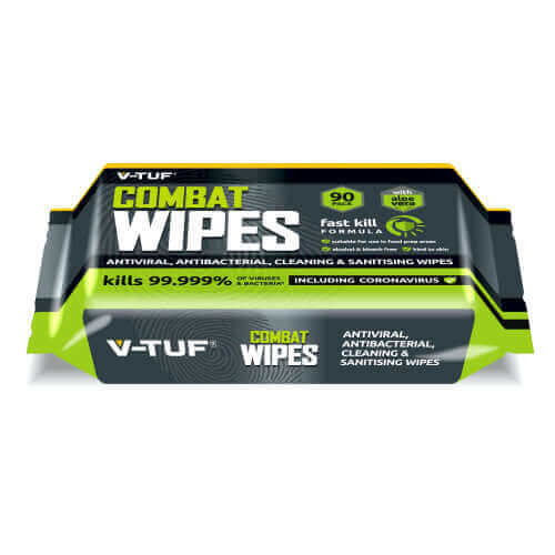 V-TUF VTABW-90 Combat Wipes Antiviral Antibacterial (90 Wipes)