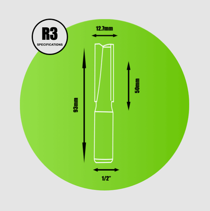 Key Blades Straight Router Cutter 1/2" x 12.7mm x 50mm - R3