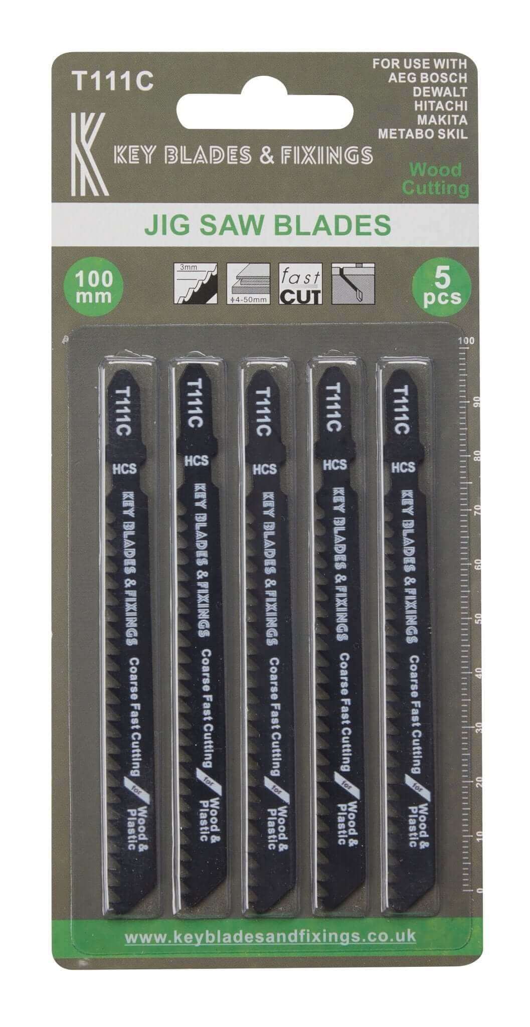 Key Blades T111C Jigsaw Blades 5 Pack - 1133 -  Shop Key Blades & Fixings | Workwear, Power tools & hand tools online - Key Blades & Fixings Ltd