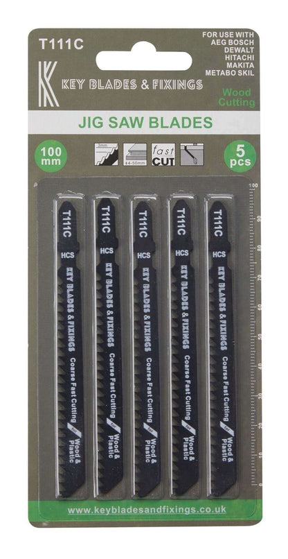 Key Blades T111C Jigsaw Blades 5 Pack - 1133 -  Shop Key Blades & Fixings | Workwear, Power tools & hand tools online - Key Blades & Fixings Ltd